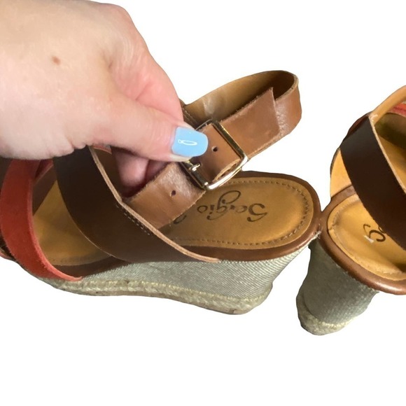 Sergio Zelcer Wedge Sandals Size USA 10 - Picture 6 of 7